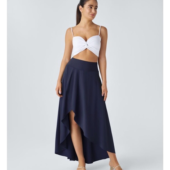 Breezeful™ High Waisted High Low Ruffle 2-in-1 Flowy Skirt - Picture 2 of 7